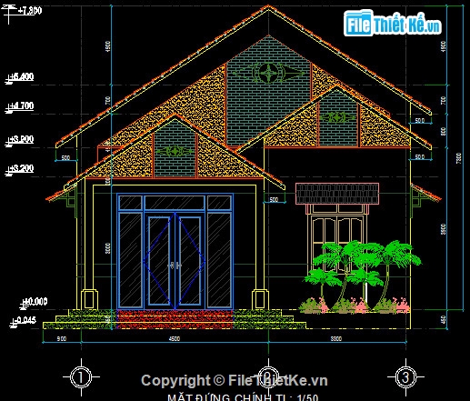 nhà mái thái 6x17m,nhà cấp 4 mái thái,nhà cấp 4 đẹp