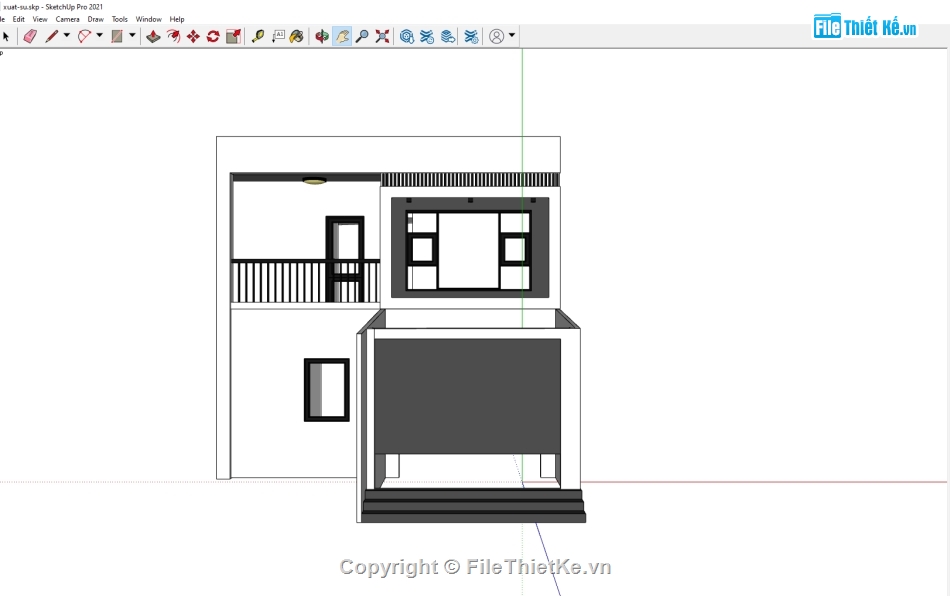 hồ sơ bản vẽ nhà 2 tầng,autocad nhà phố 2 tầng,thiết kế nhà phố 2 tầng,sketchup nhà phố 2 tầng