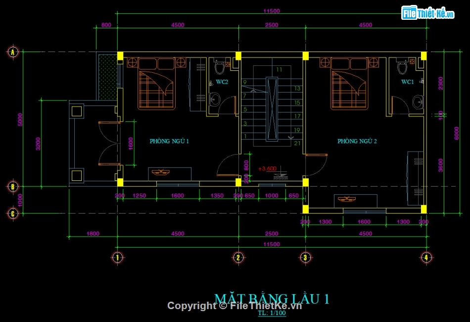 bản vẽ thiết kế,nhà phố 2 tầng,bản vẽ nhà phố 2 tầng,file cad nhà phố 2 tầng