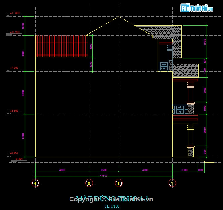 bản vẽ thiết kế,nhà phố 2 tầng,bản vẽ nhà phố 2 tầng,file cad nhà phố 2 tầng