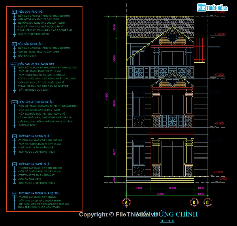 bản vẽ thiết kế,nhà phố 2 tầng,bản vẽ nhà phố 2 tầng,file cad nhà phố 2 tầng