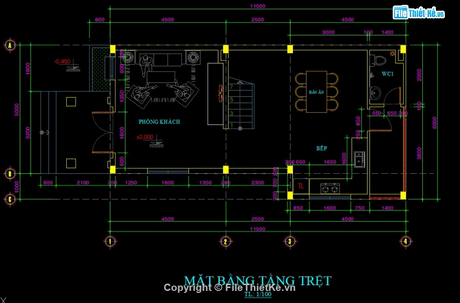 bản vẽ thiết kế,nhà phố 2 tầng,bản vẽ nhà phố 2 tầng,file cad nhà phố 2 tầng