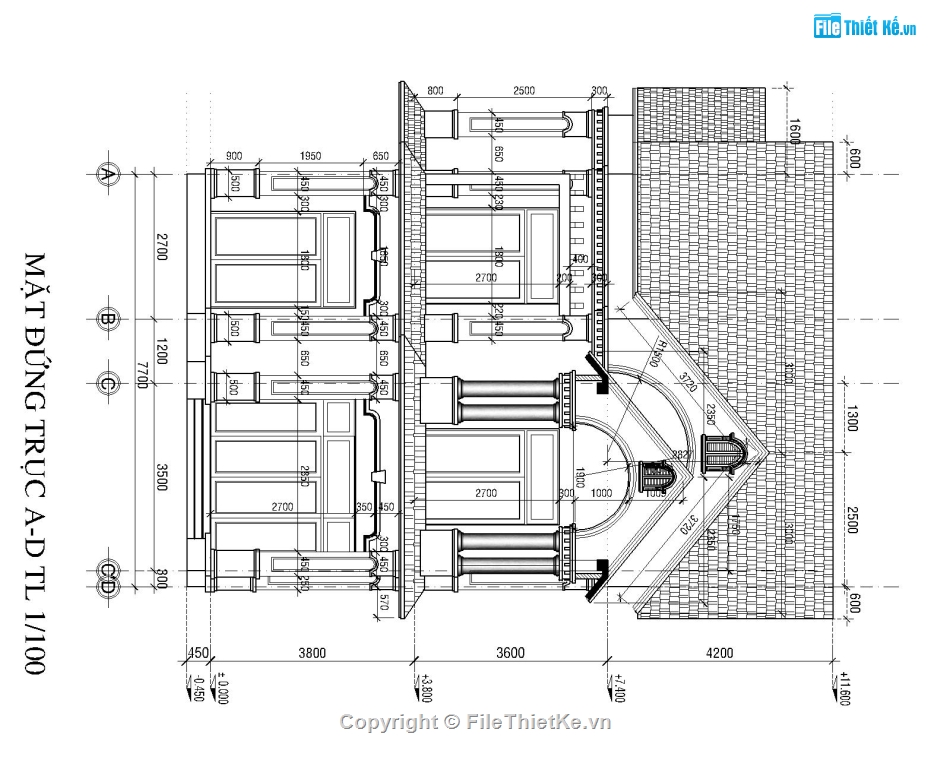 BIỆT THỰ FULL,hồ sơ thiết kế thi công,Full hồ sơ thiết kế (KT+KC+ME),nhà mái thái 6x17m,biệt thự mái thái,biệt thự