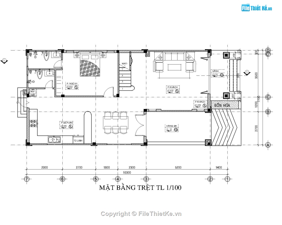 BIỆT THỰ FULL,hồ sơ thiết kế thi công,Full hồ sơ thiết kế (KT+KC+ME),nhà mái thái 6x17m,biệt thự mái thái,biệt thự