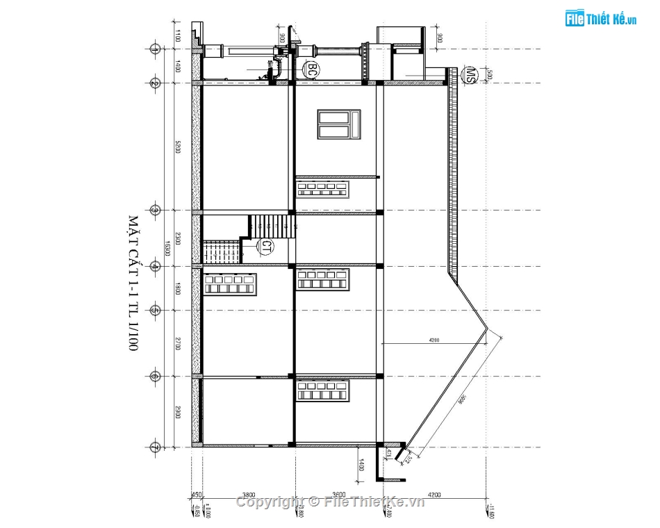 BIỆT THỰ FULL,hồ sơ thiết kế thi công,Full hồ sơ thiết kế (KT+KC+ME),nhà mái thái 6x17m,biệt thự mái thái,biệt thự