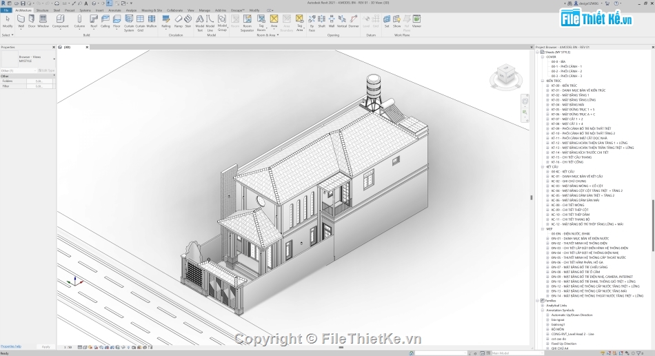 file revit nhà mái thái,nhà mái nhật 2 tầng,mẫu nhà mái nhật 2 tầng