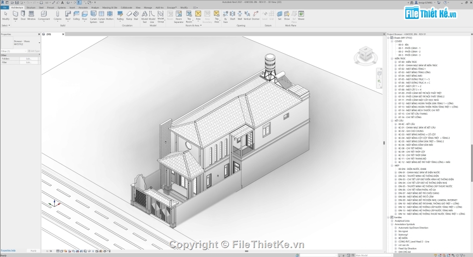 file revit nhà mái thái,nhà mái nhật 2 tầng,mẫu nhà mái nhật 2 tầng