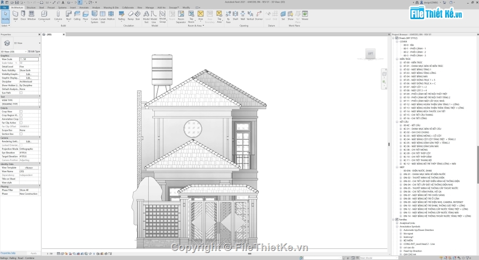 file revit nhà mái thái,nhà mái nhật 2 tầng,mẫu nhà mái nhật 2 tầng