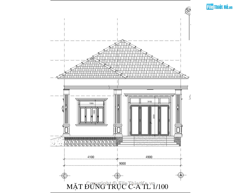 BIỆT THỰ FULL,biệt thự mái nhật autocad,biệt thự đẹp,biệt thự full,biệt thự cấp 4,CAD