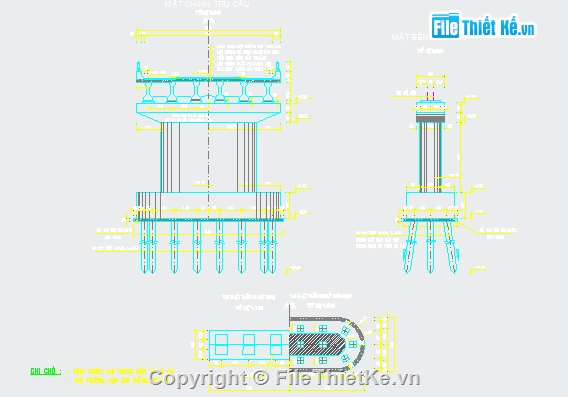 cầu ba nhịp,dầm i căng trước,dầm i căng sau,hồ sơ thiết kế cầu,bản vẽ cầu,cầu dầm giản đơn