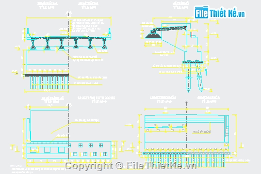 cầu ba nhịp,dầm i căng trước,dầm i căng sau,hồ sơ thiết kế cầu,bản vẽ cầu,cầu dầm giản đơn