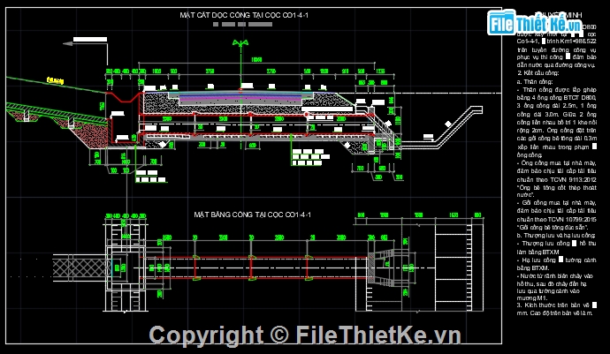 cống thoát nước ngang qua đường,chi tiết cống ngang đường,cống tròn d800,hố thu,dốc nước
