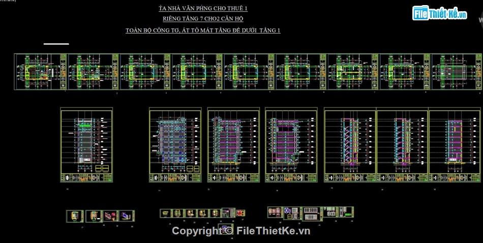 thiết kế văn phòng,tòa nhà 8 tầng,nhà văn phòng 8 tầng,nhà văn  phòng 8.5x14m,autocad thiết kế văn phòng 8 tầng