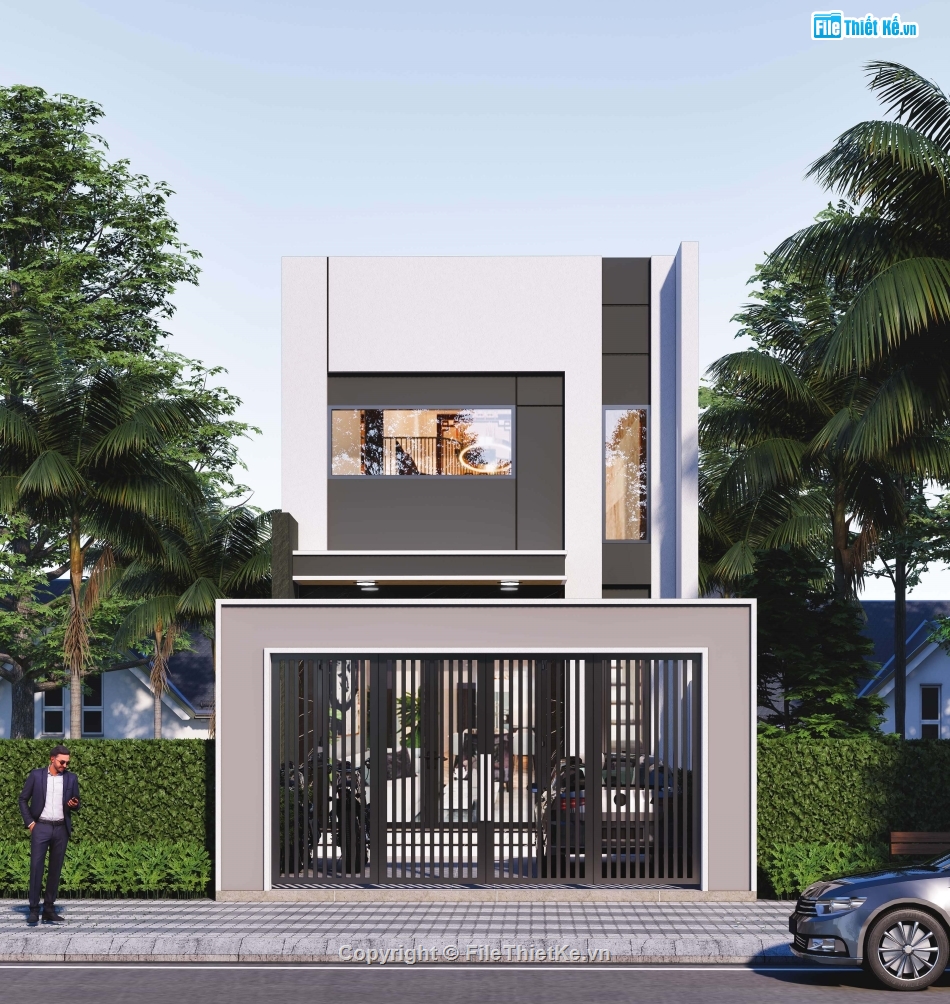 full hồ sơ nhà gác lững,nhà gác lững 5x14,nhà gác lững,nhà 1 tầng 1 lững