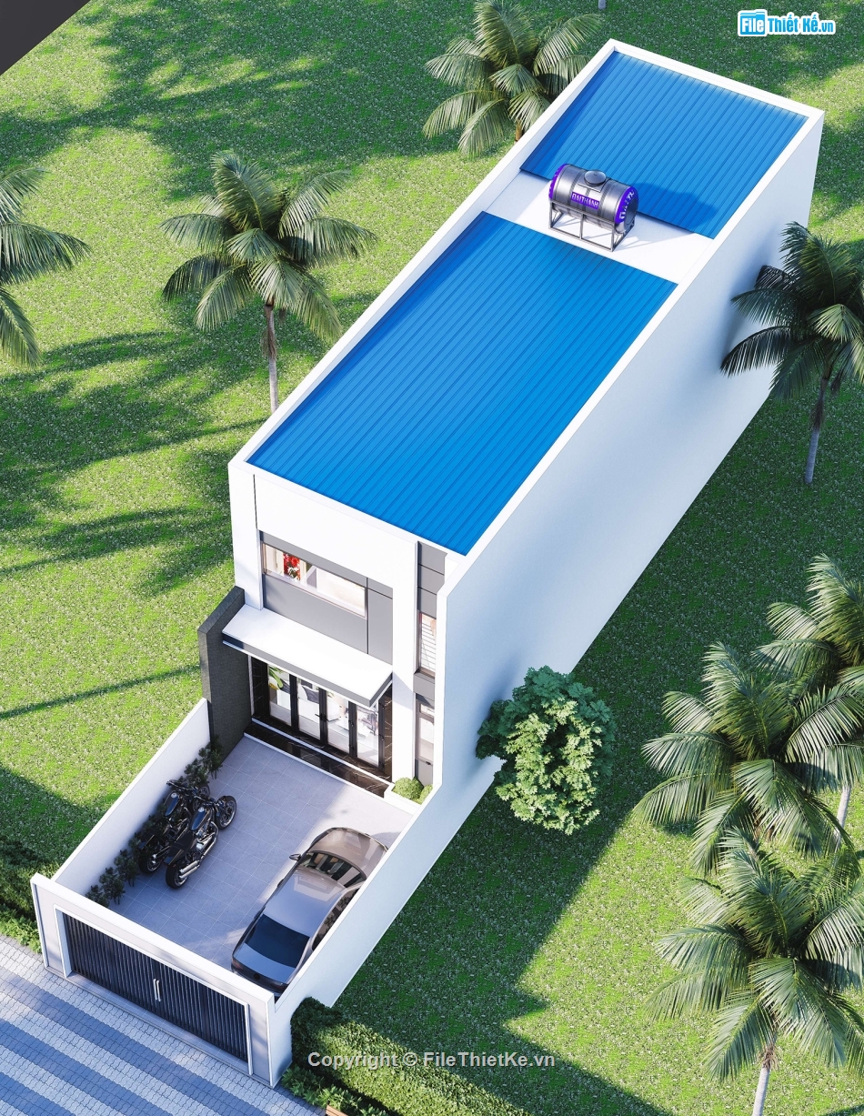 full hồ sơ nhà gác lững,nhà gác lững 5x14,nhà gác lững,nhà 1 tầng 1 lững
