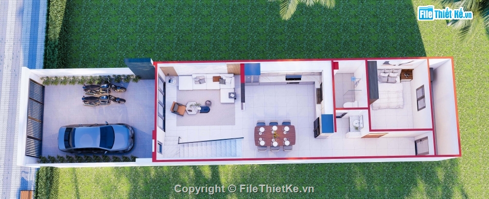 full hồ sơ nhà gác lững,nhà gác lững 5x14,nhà gác lững,nhà 1 tầng 1 lững