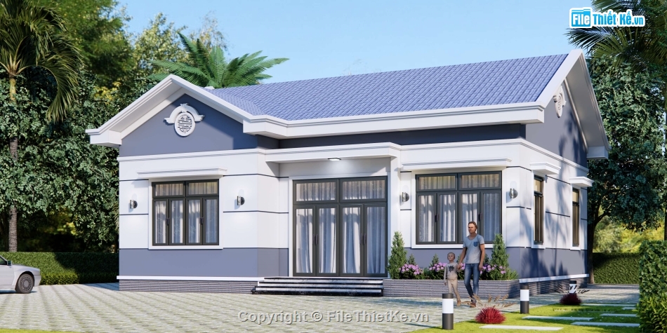 Full hồ sơ thiết kế,nhà 1 tầng,hồ sơ thiết kế nhà,Biệt thự 1 tầng