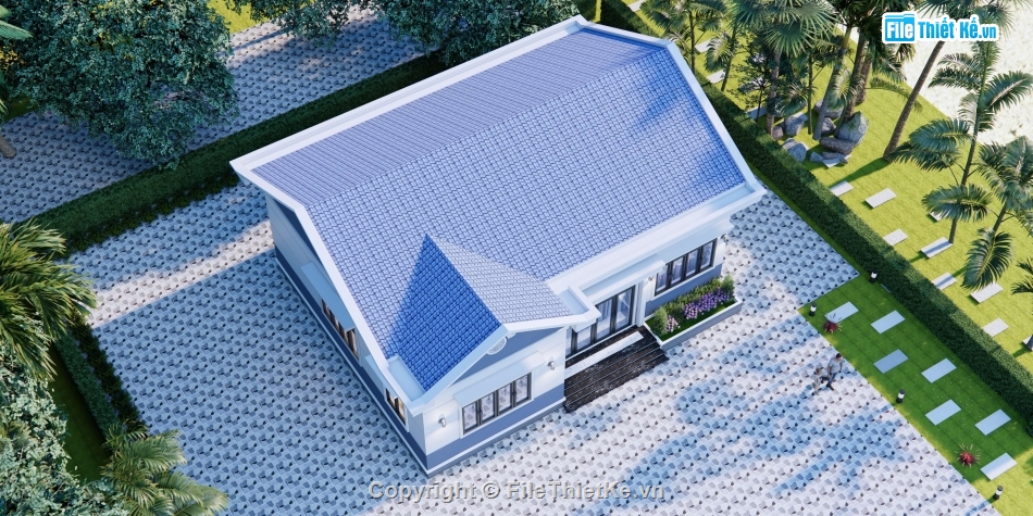 Full hồ sơ thiết kế,nhà 1 tầng,hồ sơ thiết kế nhà,Biệt thự 1 tầng