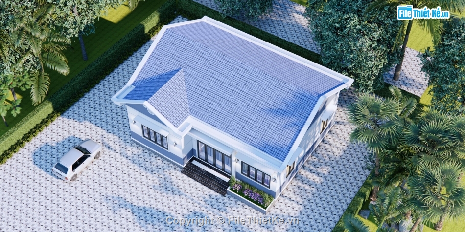 Full hồ sơ thiết kế,nhà 1 tầng,hồ sơ thiết kế nhà,Biệt thự 1 tầng