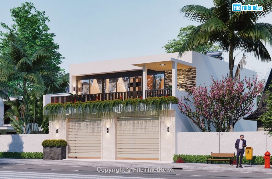 Full hồ sơ thiết kế,full hồ sơ nhà 2 tầng 11x15m,nhà 2 tầng 11x15m
