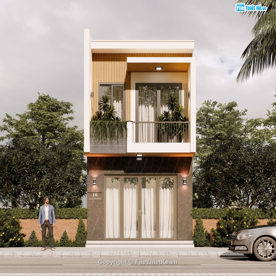 full hồ sơ nhà 2 tầng 4.5x21m,nhà 2 tầng 4.5x21m,cad nhà phố 2 tầng,file cad nhà phố 2 tầng