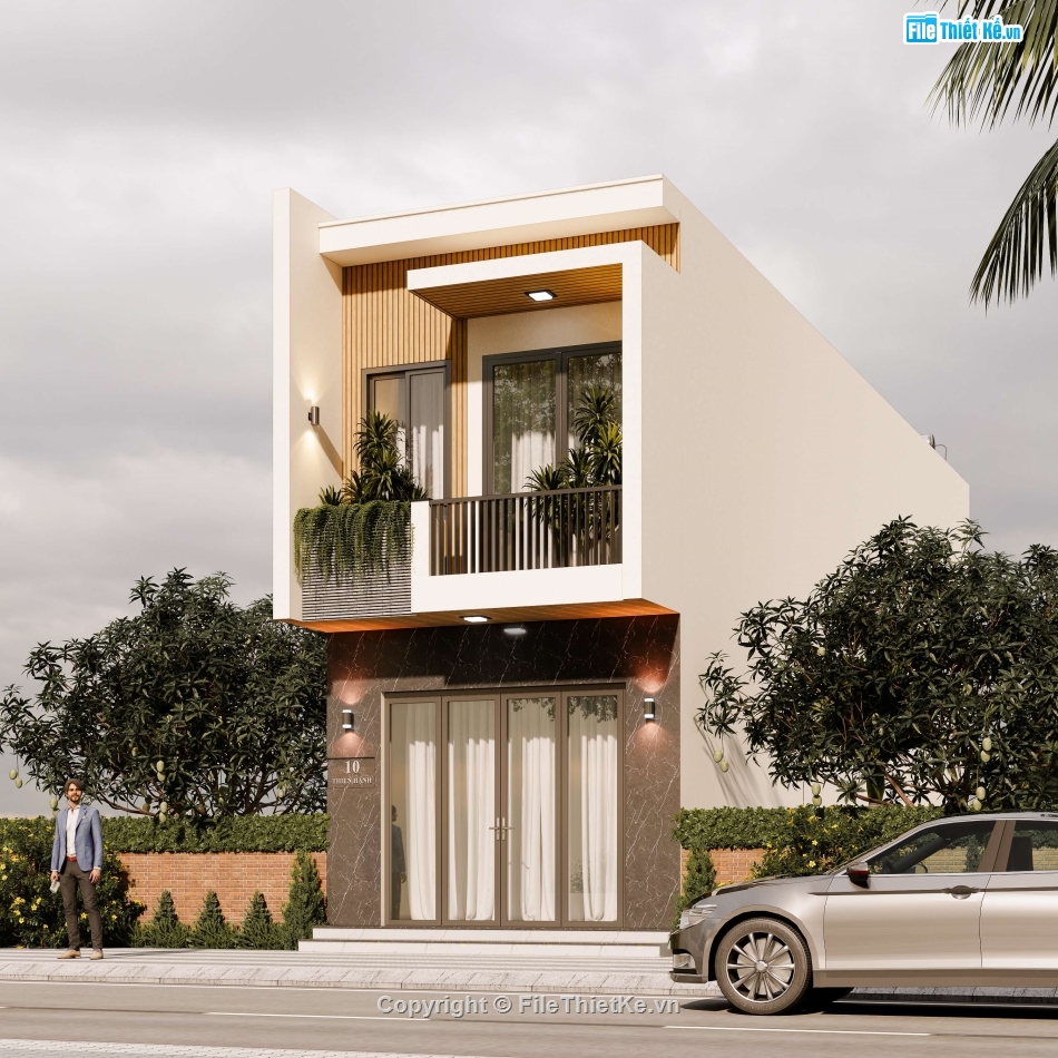 full hồ sơ nhà 2 tầng 4.5x21m,nhà 2 tầng 4.5x21m,cad nhà phố 2 tầng,file cad nhà phố 2 tầng
