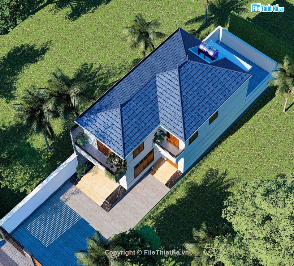 nhà 2 tầng mái nhật 8x13.1m,nhà 2 tầng,full hồ sơ nhà 8x13.1m