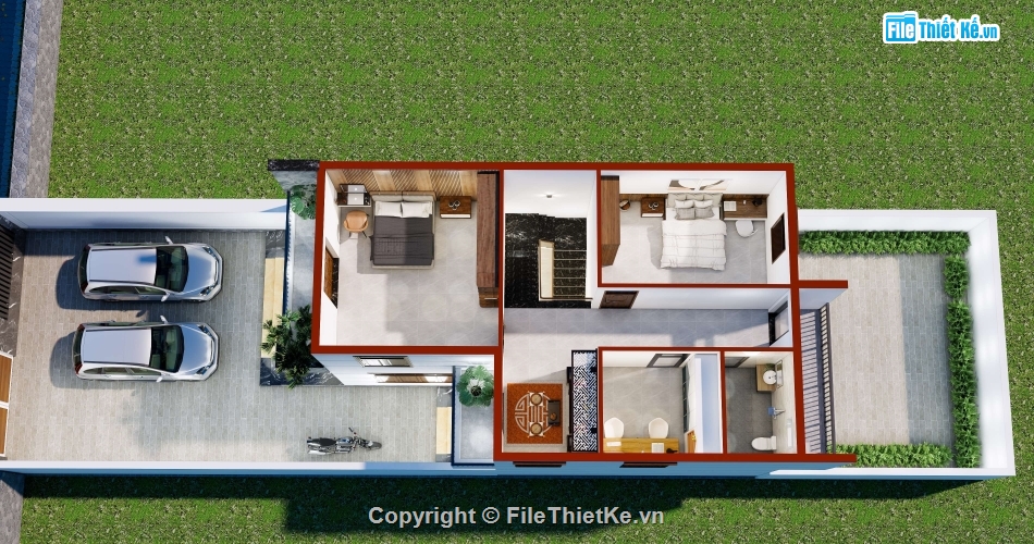 nhà 2 tầng mái nhật 8x13.1m,nhà 2 tầng,full hồ sơ nhà 8x13.1m