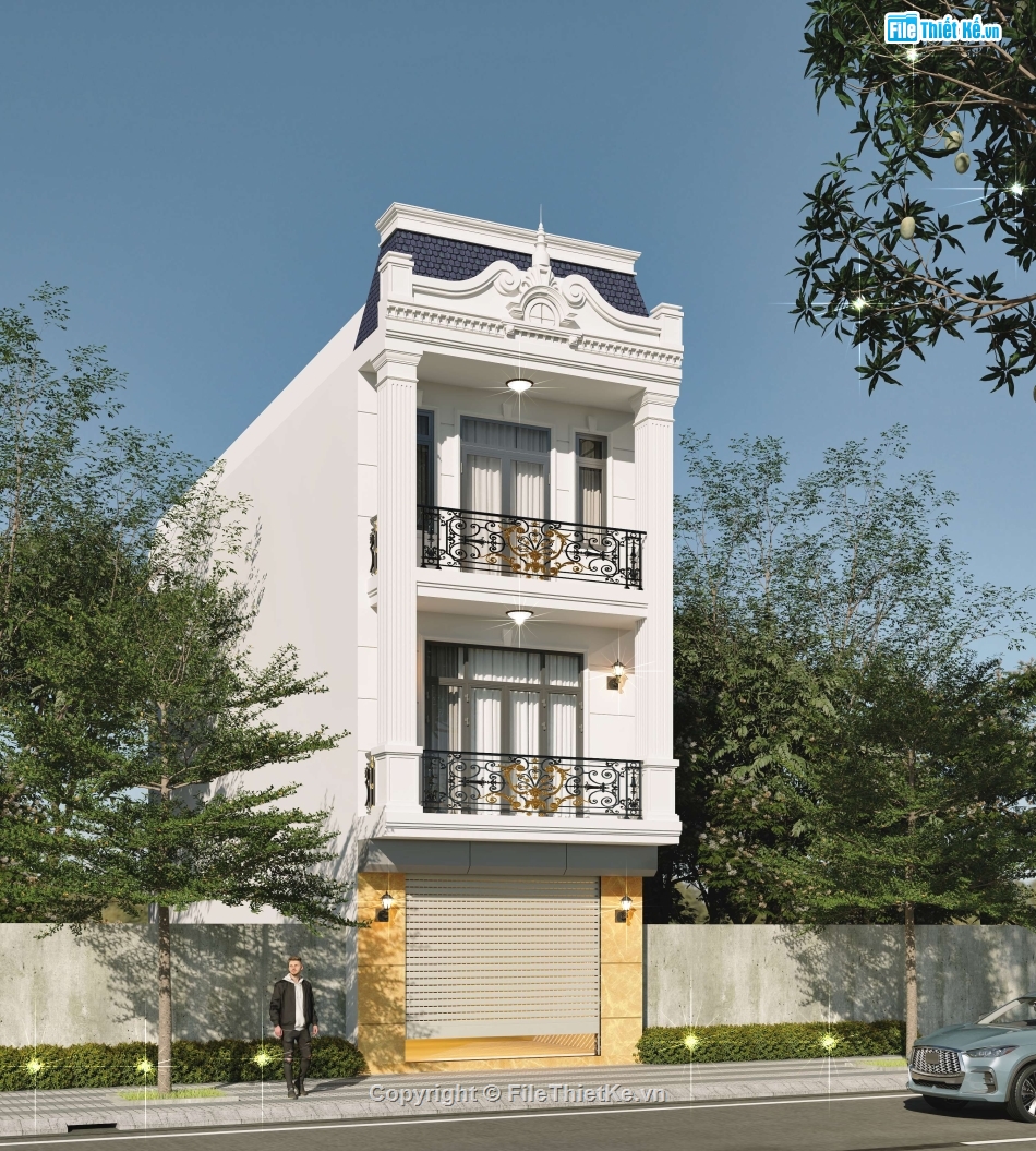 nhà 3 tầng,thiết kế nhà 3 tầng,nhà phố 3 tầng,cad nhà phố 3 tầng