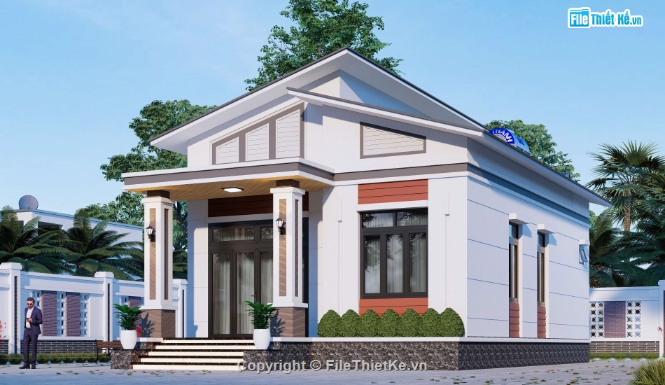 Full,thiết kế nhà cấp 4,nhà kích thước 8 x 12m,nhà cấp 4,12m,hồ sơ thiết kế nhà