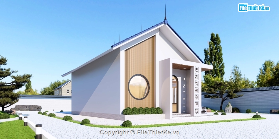 Full hồ sơ thiết kế nhà mái thái,Nhà mái thái cấp 4,Nhà mái thái