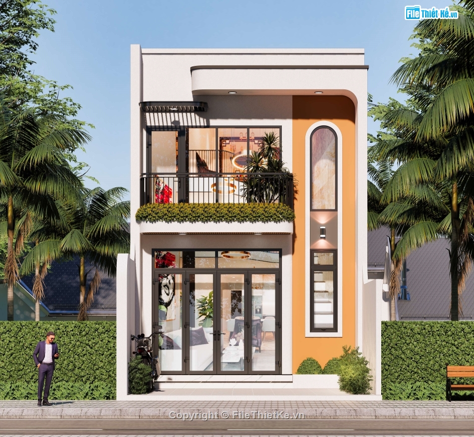 full thiết kế nhà gác lững 5x14,nhà gác lững 5x14,hồ sơ thi công nhà gác lững 5x14m