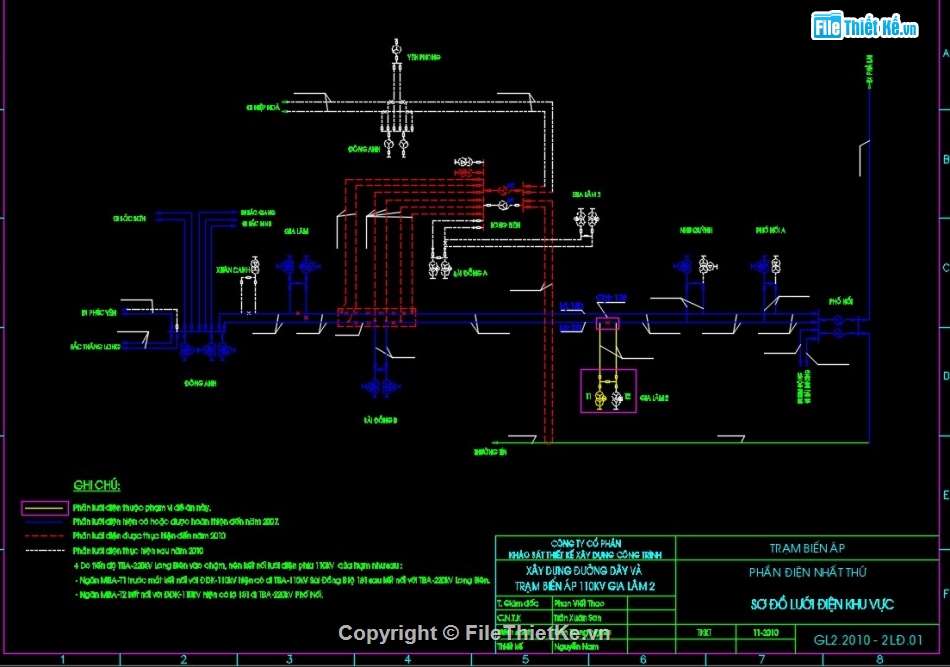 Trạm biến áp,trạm biến áp 110kV,bản vẽ cad trạm biến áp 110kV,thiết kế TBA 110kV,bản vẽ TBA 110kV