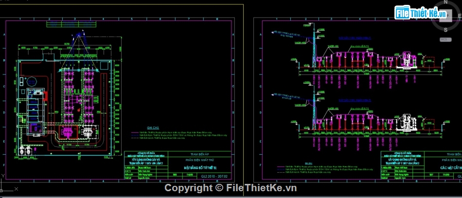 Trạm biến áp,trạm biến áp 110kV,bản vẽ cad trạm biến áp 110kV,thiết kế TBA 110kV,bản vẽ TBA 110kV