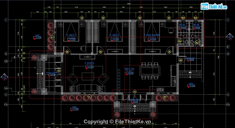 kiến trúc nhà mái nhật,bản vẽ nhà mái nhật,thiết kế nhà mái nhật,mái nhật 3 ngủ