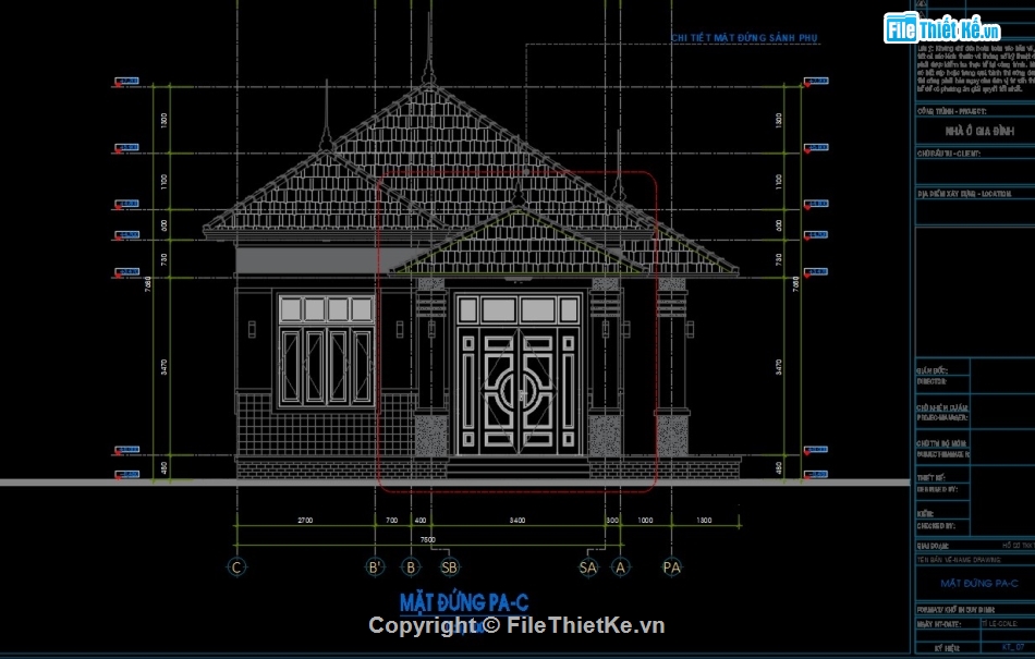 kiến trúc nhà mái nhật,bản vẽ nhà mái nhật,thiết kế nhà mái nhật,mái nhật 3 ngủ