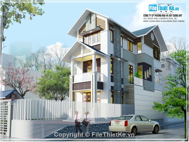 kiến trúc biệt thự 3 tầng,điện nước biệt thự,kết cấu biệt thự,biệt thự phố 3 tầng 5.48x12.3m