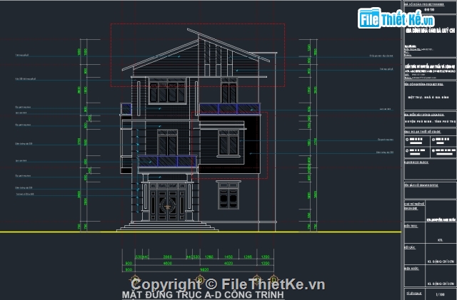 biệt thự 3 tầng,kiến trúc biệt thự,kết cấu biệt thự,bản vẽ biệt thự 3 tầng,biệt thự 3 tầng 9.8x10.8m,cad biệt thự 3 tầng