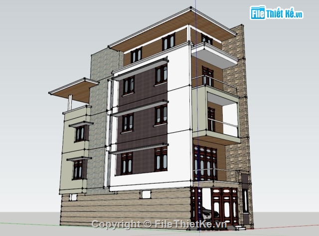 nhà phố 2 mặt tiền,nhà 2 mặt tiền,kiến trúc 5 tầng,nhà phố 5 tầng,bản vẽ nhà phố 5x18m