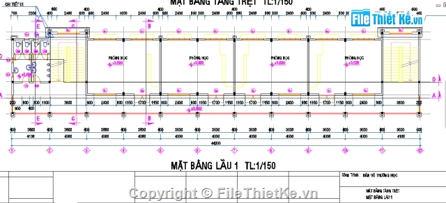 trường học,bản vẽ trường học,trường học 4 tầng,trường học 3 tầng