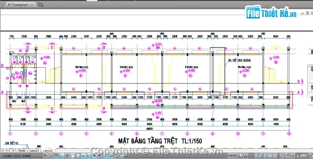 trường học,bản vẽ trường học,trường học 4 tầng,trường học 3 tầng