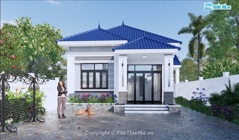 biệt thự 1 tầng,bản vẽ biệt thự 1 tầng,thiết kế biệt thự 1 tầng,biệt thự 1 tầng mái nhật
