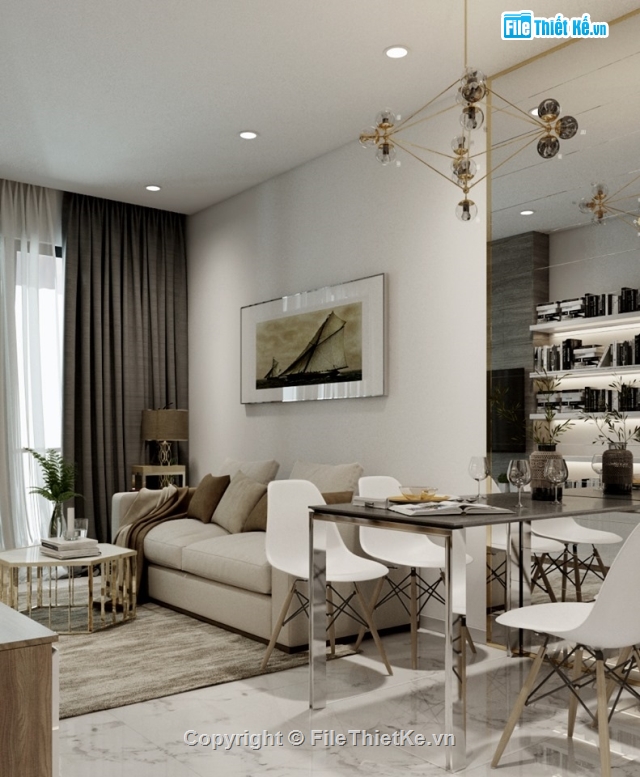 nội thất căn hộ,Nội thất phòng ăn,Nội thất 3D,3dmax thiết kế nội thất,mẫu nội thất căn hộ