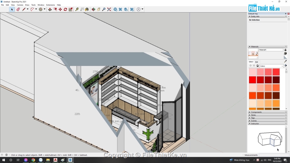 hiệu thuốc,model 3d,model sketchup kiot