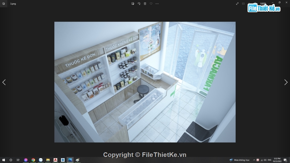 hiệu thuốc,model 3d,model sketchup kiot