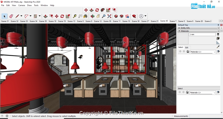 sketchup cửa hàng,sketchup nội thất,nội thất quán ăn,3d su nội thất