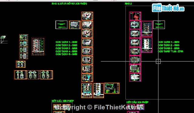 full thiết kế nhà1 kt:8.9mx5m,thiết kế nhà 2 xẹo 4 tầng,Bộ thiết kế 2 nhà dân 4 tầng có gara