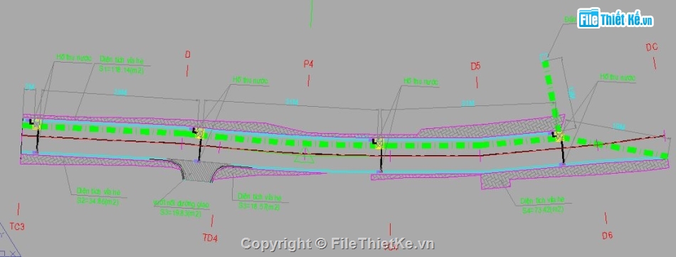 đường rộng 6 m,cấp thoát nước đường phố,bản vẽ cấp thoát nước,bản vẽ thiết kế đường