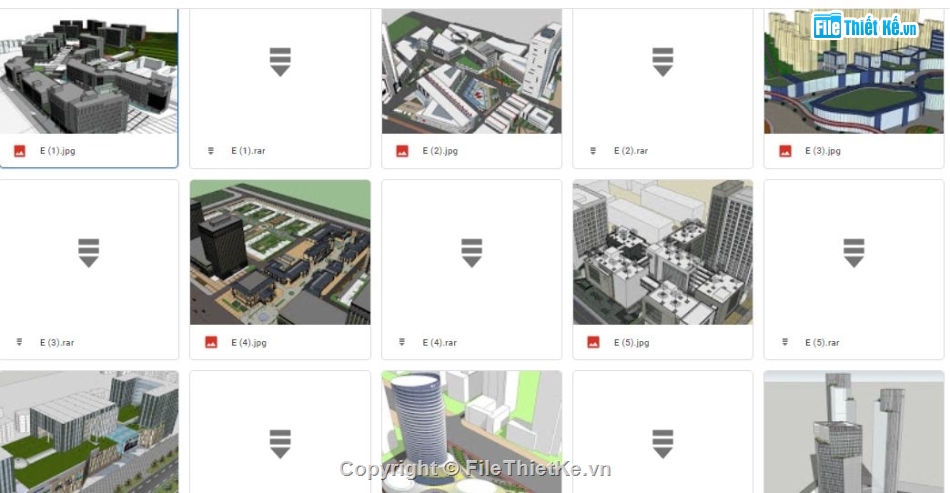 Sketchup quần thể kiến trúc,Tổng hợp sketchup Building Complex,Model 17 mẫu su Building Complex,File Su 17 mẫu Building Complex,File sketchup quần thể kiến trúc