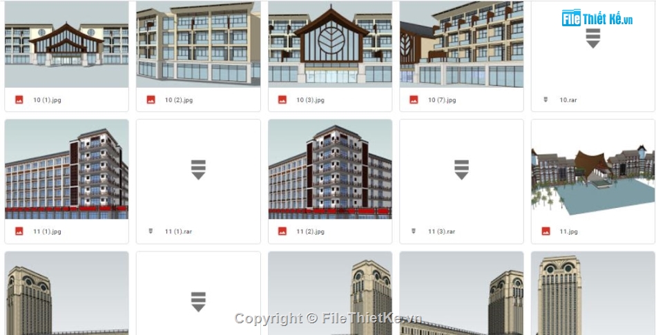 Sketchup Resort,Sketchup khách sạn,Sketchup Khách sạn và Resort,File sketchup Khách sạn và Resort,Tổng hợp sketchup Khách sạn và Resort